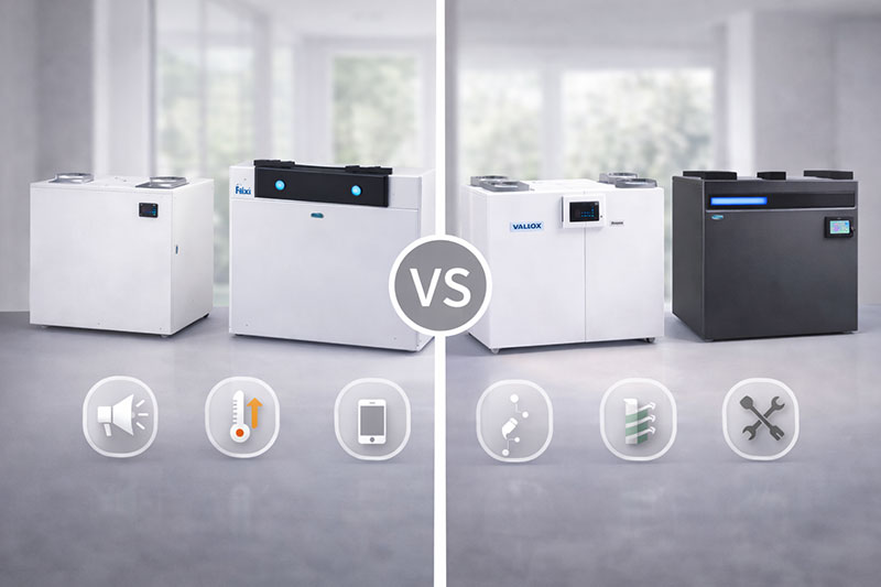 Flexit rekuperatoriauis palyginimas su kitais gamintojais