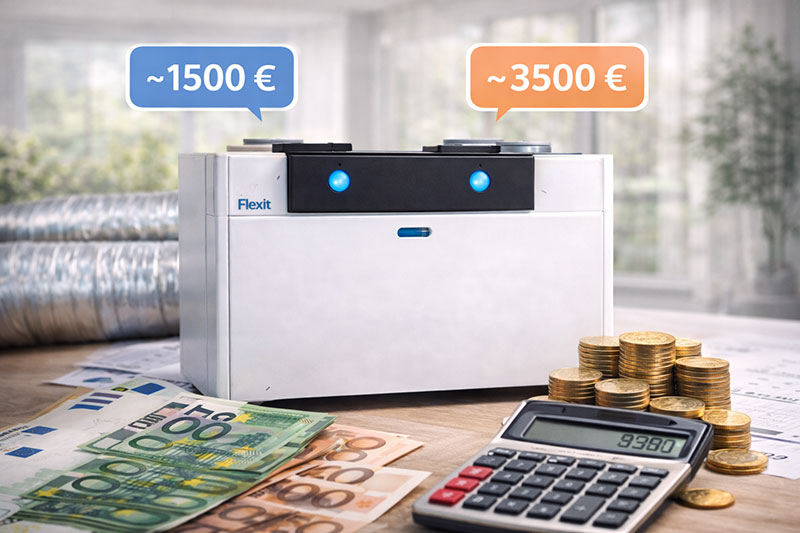 Rekuperatoriaus kaina