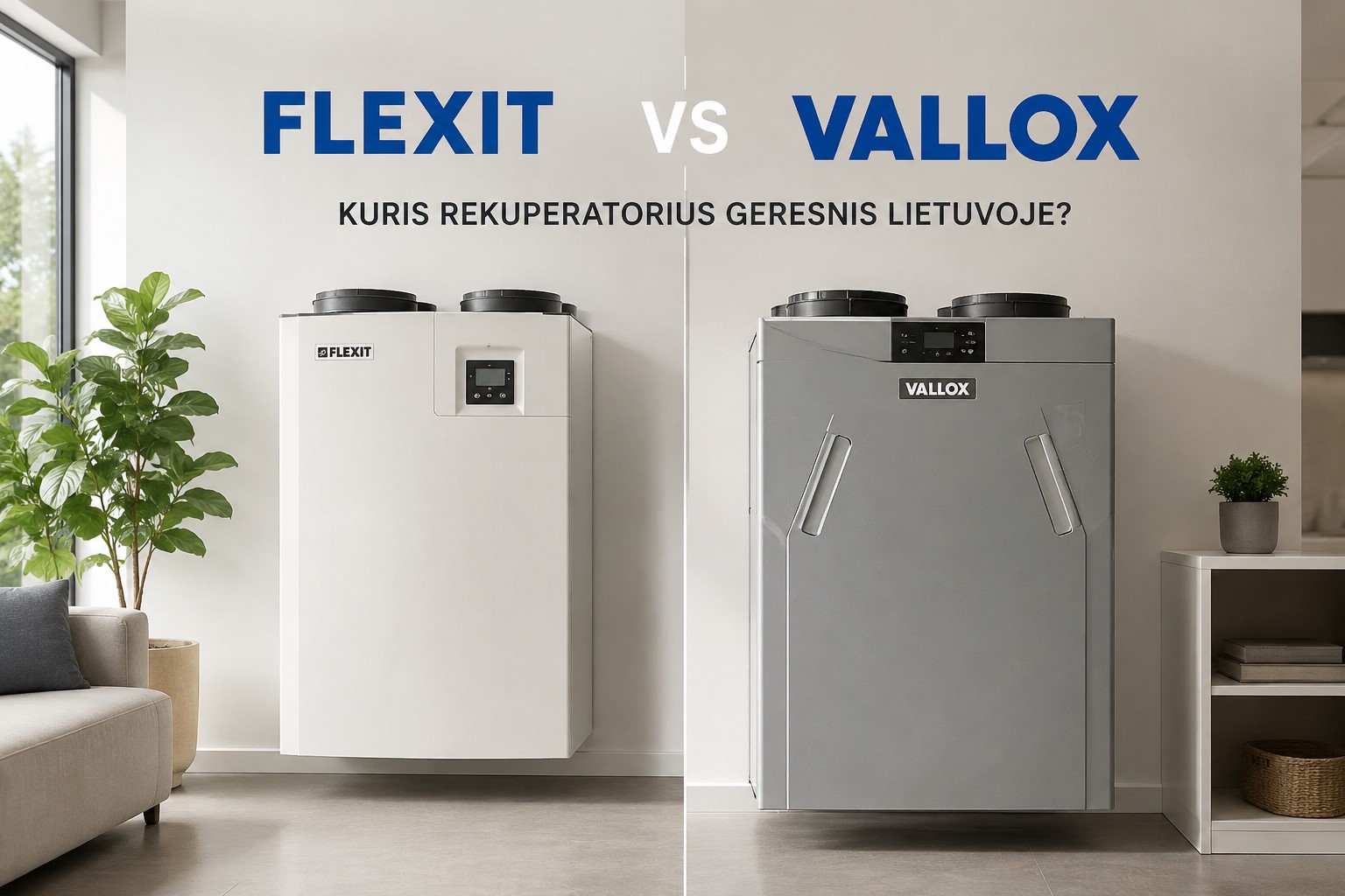 Flexit vs Vallox: kuris rekuperatorius geresnis Lietuvoje?